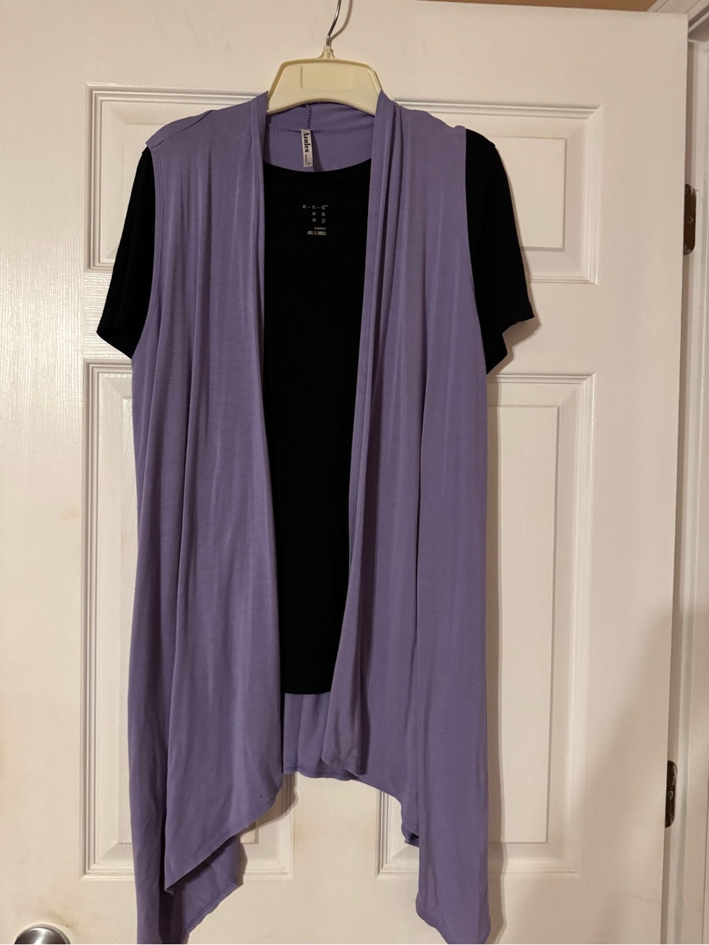Lavender Draped Open-Front Vest Layering Sweater - Unbranded